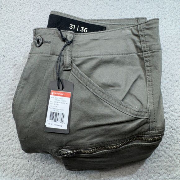 G Star Raw Pants Men 31x36 Gray Cargo Rovic Zip 3D Straight Tapered Flight Suit